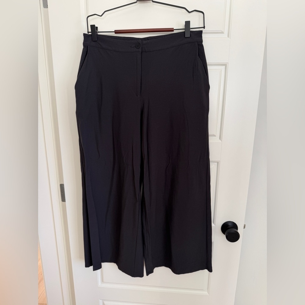 Eileen Fisher Charcoal Wide-Leg Trousers